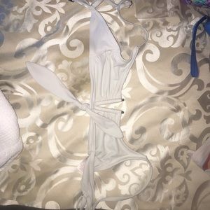 white bathing suit top